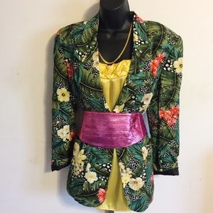Vintage Liz Claiborne Floral Rayon 80’s Blazer Sz8